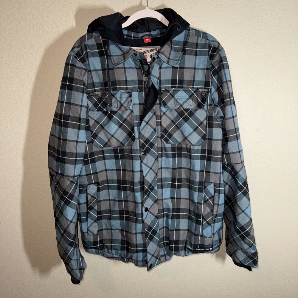 Woodland Flannels Men’s Winter Jacket Blue Plaid